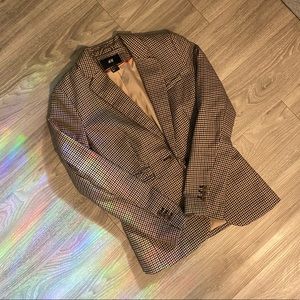 H&M plaid blazer with button closure